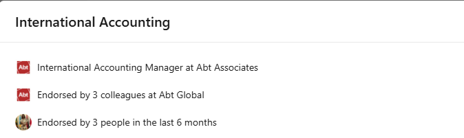 International Accounting endorsements