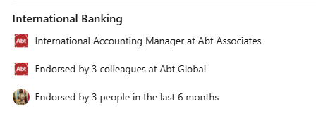 International Banking endorsements